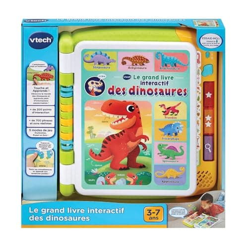 VTech - The Big Interactive Dinosaur Book, Magic Sound, Children's Touch Book, Educational Toy Dinosaur, 14 Illustrated and Interactive Pages, Gift for Children from 3 Years Old - Image 7