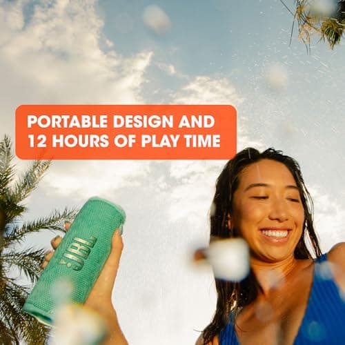 JBL Flip 6 - Enceinte Bluetooth portable et étanche à l'eau et à la poussière, haut-parleur haute fréquence pour des basses profondes, 12 heures d'autonomie, en noir - Image 4