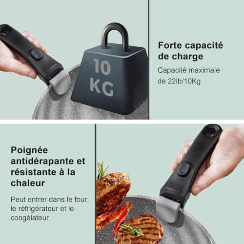 Tefal Removable Handle – Compatible with Ingenio, Resistant to 250°C for Pans & Saucepans, Supports 10 kg, Tool-free Installation - Image 7