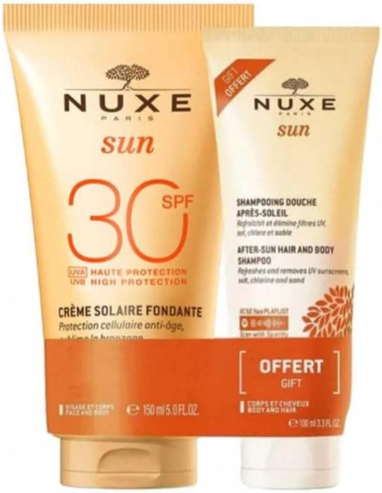 Nuxe Sun Lait Solaire Fondant Visage et Corps SPF30 150 ml + Shampoing Douche Après-Soleil 100 ml Offert - Image 1