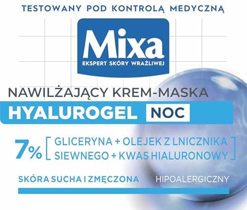 Mixa Hyalurogel Crème Hydratante Masque Visage Restauration Nuit avec Acide Hyaluronique, Peaux sensibles, Déshydratées et Fatiguées, Hydratant Jusqu'à 24 Heures, 50 ml - Image 4