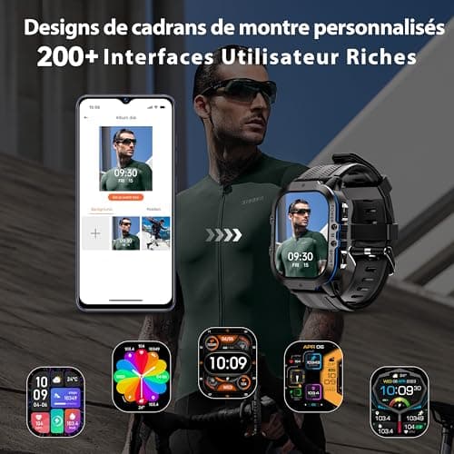 OUKITEL Men's Smart Watch, 1.96 Inch HD Smartwatch with Bluetooth Call, 100 + Sports Modes, Sports Watch for Monitoring Cardio, Pedometer, Sleep, Waterproof 5 ATM, Smart Watch for Android iOS Black - Image 4