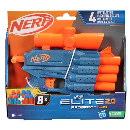 Nerf Elite 2.0, blaster Prospect QS-4, 8 fléchettes Nerf Elite officielles, tire 4 fléchettes, viseur de précision fixe - Image 3