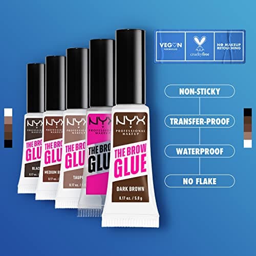 NYX Professional Makeup The Brow Glue, Tinted Eyebrow Fixing Glue, Vegan Formula, Natural Finish, Brush Applicator, The Brow Glue, Shade : Transparent (01) - Image 5
