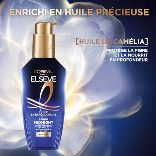 L'Oréal Paris - Night Hair Serum for Dry Hair - Nutrition & Transfer Free - Precious Camellia Oil - Elseve Extraordinary Oil - 100ml - Image 4