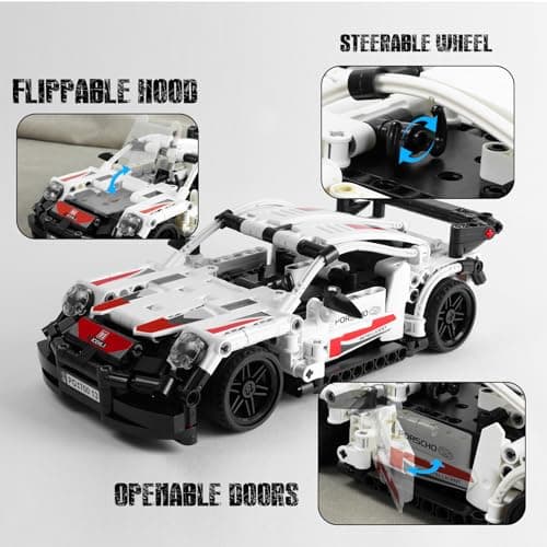 RC F1 Car For Ages 8+ Compatible with Lego Technic, Model White 389 Pieces 1:16 with Remote Control 2.4g Hz, Perfect Birthday Gift for Kids 10 11 12 13 14 15 Years Old - Image 4