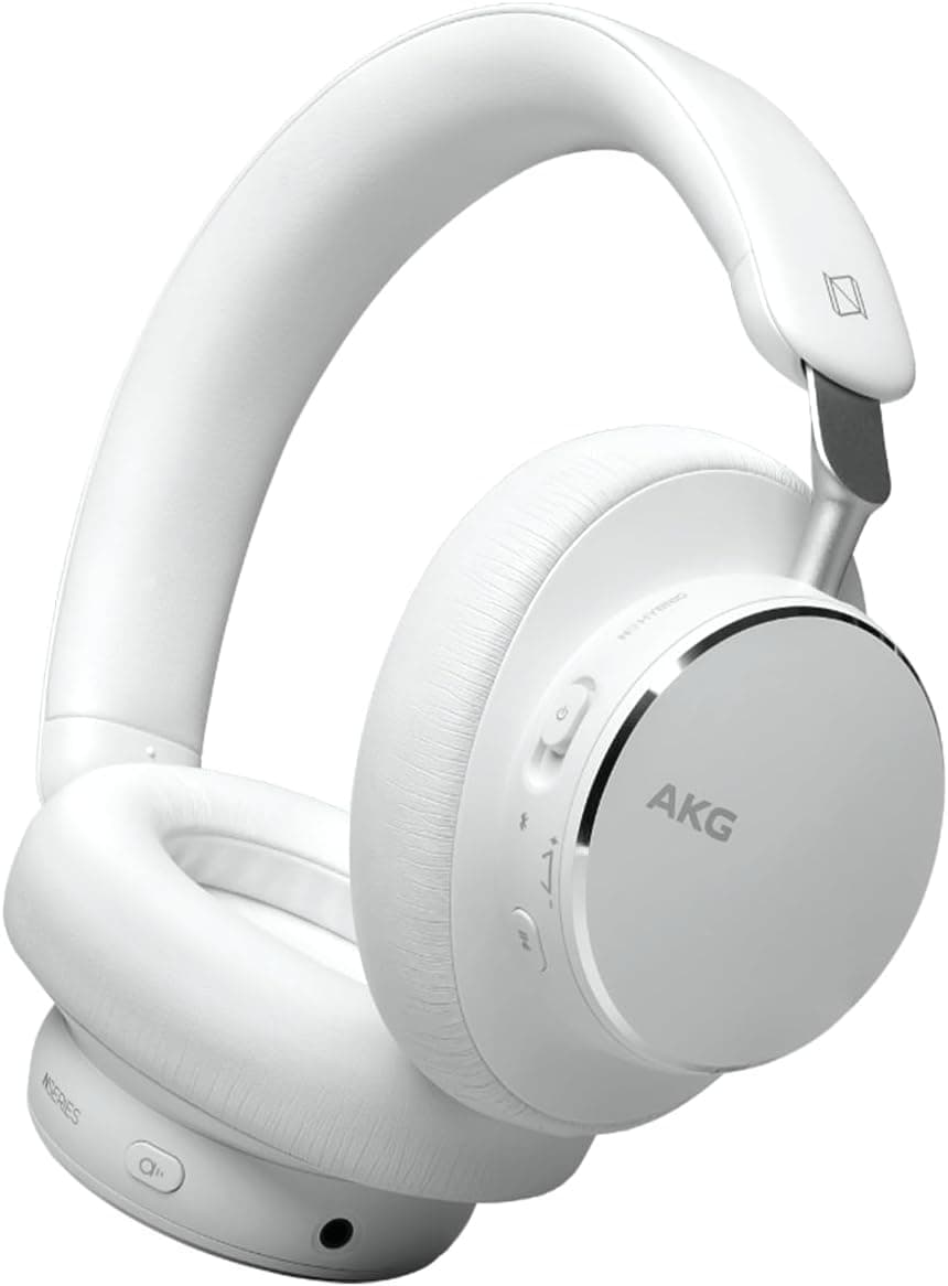 AKG N9 Hybrid Over-Ear Headphones - Crystal Clear Sound Wireless, True Adaptive Noise Cancelling, Zoom Certified Call Quality, 100 Hours of Battery Life, Bluetooth, USB-C, White - Image 1