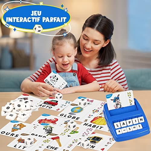 Educational Games 3 4 5 6 7 8 Year Old Girl Toy 3-8 Years Gift Child 3-6 Years Boy Learn to Read French Board Games Letter Scrabble - Image 4