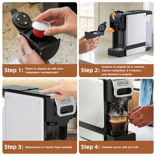 5 in 1 Multi-Function Capsule Coffee Machine for Nespresso Original/for Dolce Gusto/A MODO MIO/ESE (44mm) and Pre-ground Coffee, 7 Water Flow Settings (ST-550) - Image 5