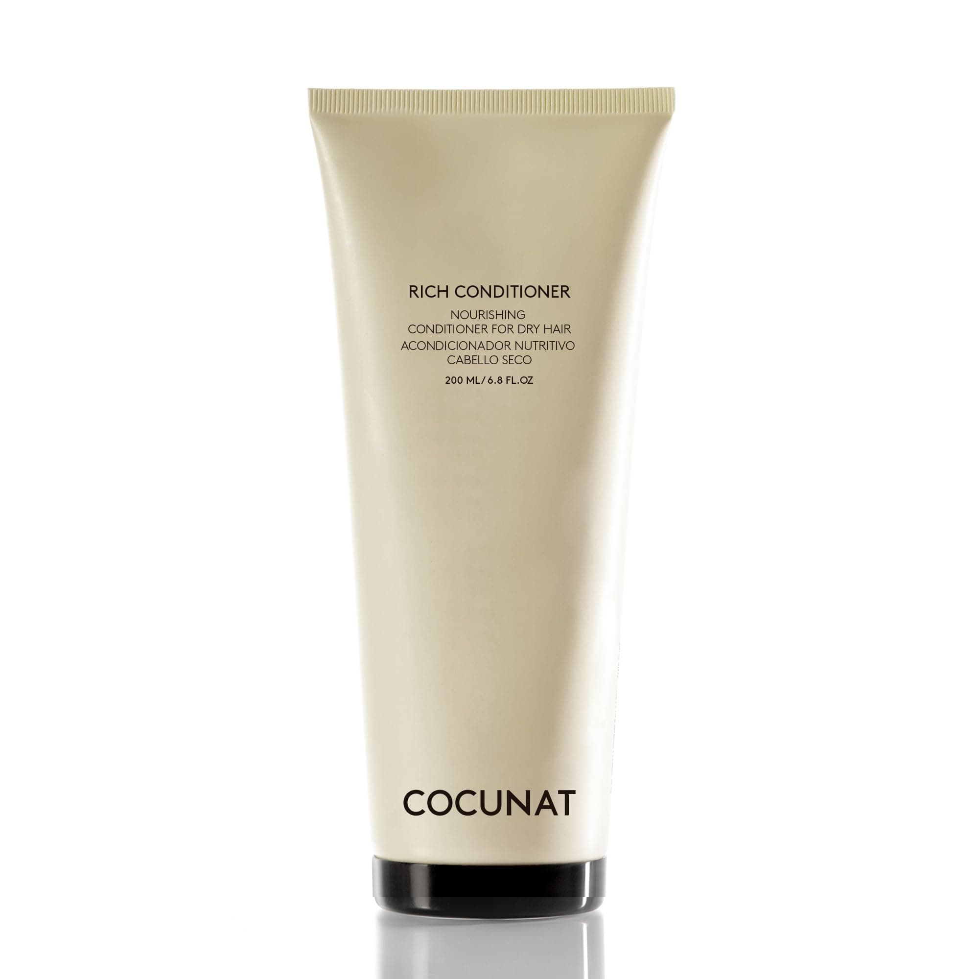 COCUNAT - Après-shampooing Rich - Cheveux Secs, Abîmés ou Colorés - Pointes Ouvertes- Sans Frisottis - Sans Silicone - Hydratation- Convient pour la Méthode Curly - Démêle Instantanément- 200 ml