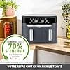 Moulinex air fryer two compartments, very large capacity 11L, 10 people, 7 automatic programs, oil-free fryer, digital touch screen, dual stainless steel, EZ942BF0, dark grey - Image 7