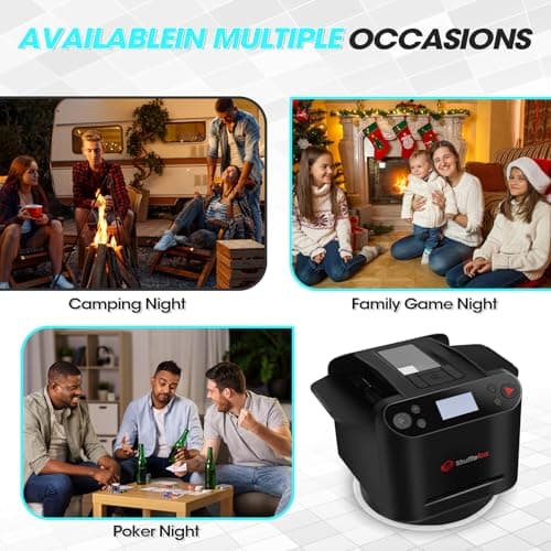 2 in 1 Automatic Card Shuffles and Dispenser, Ultra Quiet, Rechargeable, Works with UNO, Five Crowns, Monopoly Deal, Bicycle and Maverick Cards (Black) - Image 7