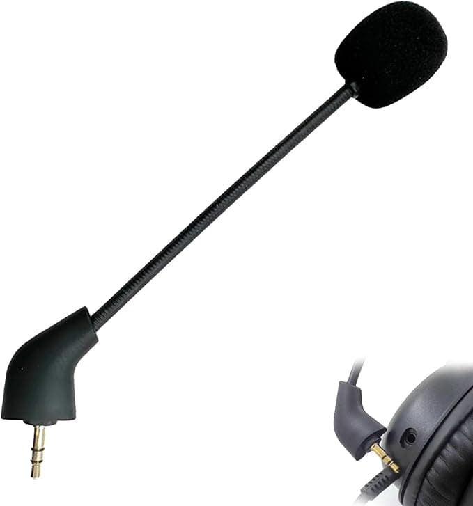 Replacement Microphone 3.5mm Boom for Hyperx Cloud 2, Noise Cancelling Gaming Mic Compatible with Headsets for HyperX Cloud Alpha, Cloud Core, Cloud Pro, Cloud X, Micro Gaming for PS5, PC