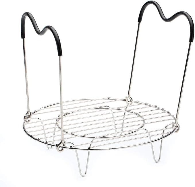 Trivet with Handles Heat Resistant Silicone Compatible with Instant Pot Accessories 6 and 8 Liter, Stainless Steel Trivet Holder for Pressure Cooker (A1) - Image 1