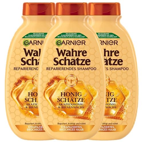 Garnier Wahre Schätze Honey Treasures Repair Shampoo Strengthens and Nourishes Damaged and Brittle Hair 3 x 250 ml - Image 2
