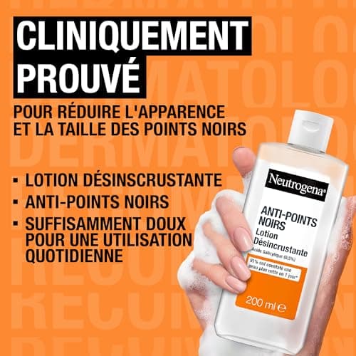 Neutrogena | Lotion Désincrustante Anti-Points Noirs (flacon de 200 ml) – Lotion pour le visage à l'acide salicylique (0,5%) – 91% ont constaté une peau plus nette en 1 jour* (Lot de 2) - Image 4