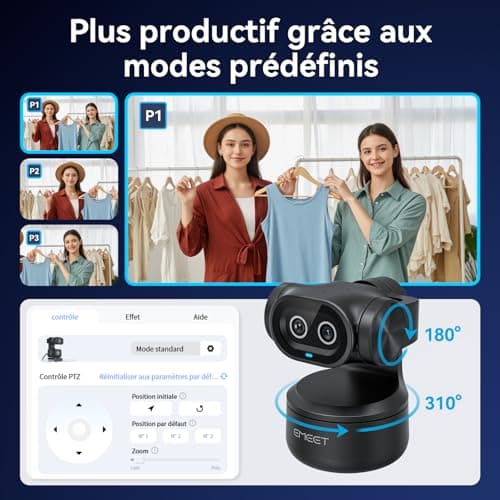 eMeet PIXY Dual Camera 4K AI Powered PTZ Camera AI Tracking 0.2s Quick Focus with Sony Sensor, 3 Microphones, 4K Webcam for Streaming and Compatible with OBS/Twitch/Switch 2 - Image 6