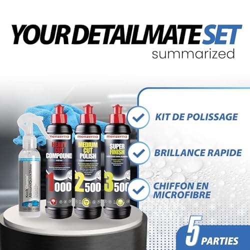 detailmate Menzerna Car Polishing Kit Heavy Cut 1000 + Medium Cut 2500 + Super Finish 3500 + Microfibre Cloth 550 GSM + Sonax Brilliant Shine Detailer - Image 3