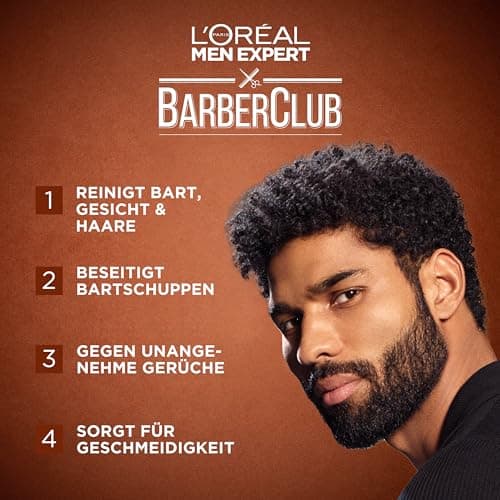 L'Oréal Men Expert Beard Shampoo 3 in 1 XXL for Men, Beard Soap for Beard, Face and Hair, Beard Care Against Dandruff with Cedarwood Essential Oil, Barber Club, - Image 4