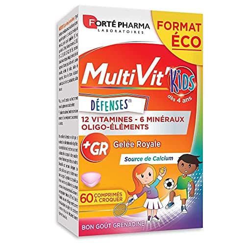 Forté Pharma - Multivit Kids | Shape and Tone Food Supplement - Children 4+ - 12 Vitamins and 6 Minerals - Strengthened with Royal Jelly and Calcium | 60 Chewable Tablets - Image 3