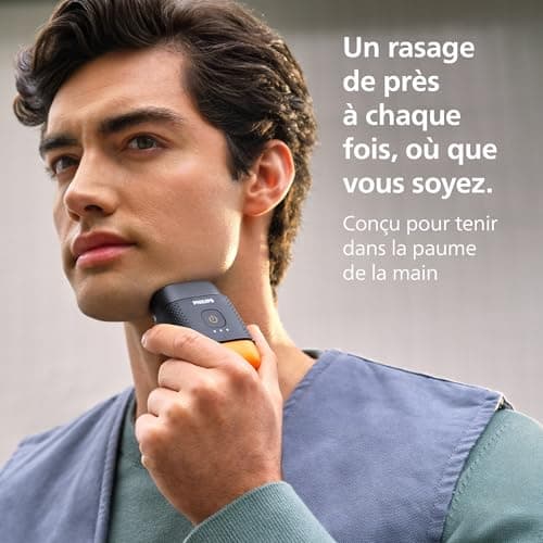 Rasoir Philips série 500 – électrique et compact, Lift & Cut, lames Dual SteelPrecision, têtes flottantes 3D, poils secs ou mouillés, étui de voyage, verrouillage, couvercle magnétique, modèle S595/05 - Image 4