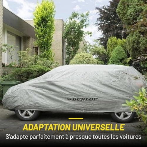 Dunlop XL Universal Car Cover 534 x 178 x 120 cm Waterproof Cover with Elastic Cord and Rings for Indoor and Outdoor Use Grey - Image 7