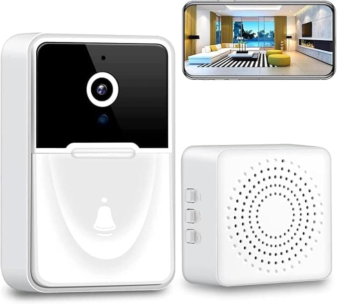 Wireless Doorbell with Camera, 1080P Camera Doorbell, HD Night Vision Monitoring, Home Intercom, Smart Security Support, Wifi Video Doorbell for Two-Way Voice Calls