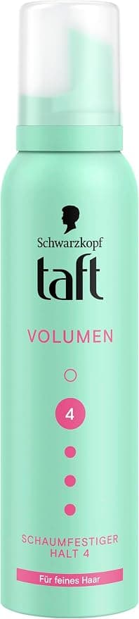 Schwarzkopf TAFT Styling Mousse Volume (150 ml), Hold Level 4, Hair Mousse for Fine Hair, Volumising Foam, Prevents Hair Dryer Damage, No Sticking, Formula - Image 1