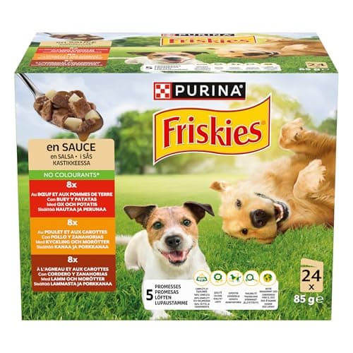 FRISKIES | Adult Dog Patée | In Sauce | Chicken, Beef, Lamb and Vegetables | Helps Maintain a Sparkling Look, Shiny Hair and Healthy Skin | Fresh Sachets | 24 x 85g - Image 4