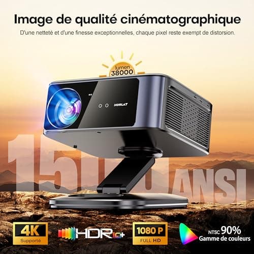 Horlat Google TV Projector 【38000 Lumens/Official Netflix /360° Rotatio】- Video Projector 4K Supported, Voice Control, WiFi 6 Bluetooth5.3, HDR10, Home Cinema/Outdoor Overhead Projector - Image 5