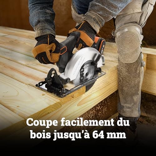 WORX 20V WX526.9 Cordless Circular Saw, 165 mm Blade, Up to 55 mm, Bevel 0-50°, Ideal for Clean Cuts in Wood, Compact and Lightweight, No Battery or Charger - Image 4