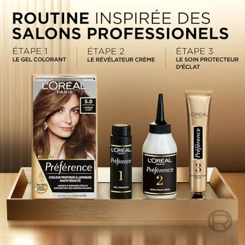 L'ORÉAL PARIS - Permanent hair colour - Long lasting and bright - 100% coverage of white hair - Preference - Shade: Bruges (5.0), Light Brown - Image 6