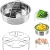 3 Pcs Pressure Cooker Accessories Steamer Basket with Egg Rack Separator Compatible with Instant Pot Pressure Cooker Stainless Steel - Image 3
