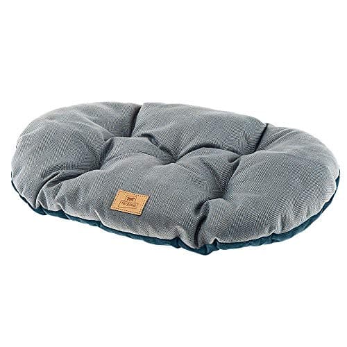 Ferplast Coussin Chien STUART 45, Coussin Chat, Lit pour Chiens Chats Animaux Domestiques, Matelas, Tapis, Coussin Rembourré pour Panier Chien et Chat, Ovale, Coton Doux, Lavable, 43 x 30 cm, Bleu - Image 3