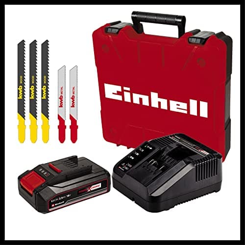 Einhell Cordless Jigsaw TC-JS 18 Li Kit - Power X-Change (18V, 3 wood blades and 2 metal blades included) Comes with 2.5Ah Battery and Charger - Image 4