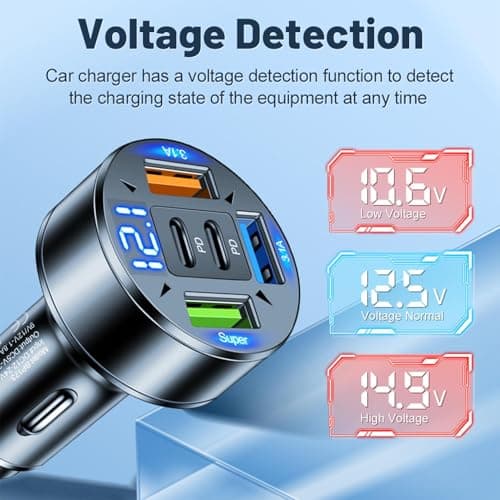 Chargeur de téléphone de voiture | Chargeur de voiture USB super rapide USB de type C Adaptateur de chargeur de voiture multi-ports | Type C Pd Super Fast Charge Mobile Phone Socket Adapter en - Image 8