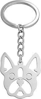 Bulldog Keyring - Dog Keychain and Bag Charm for Women, Cute Openwork Keychain Gifts for Dog Owners