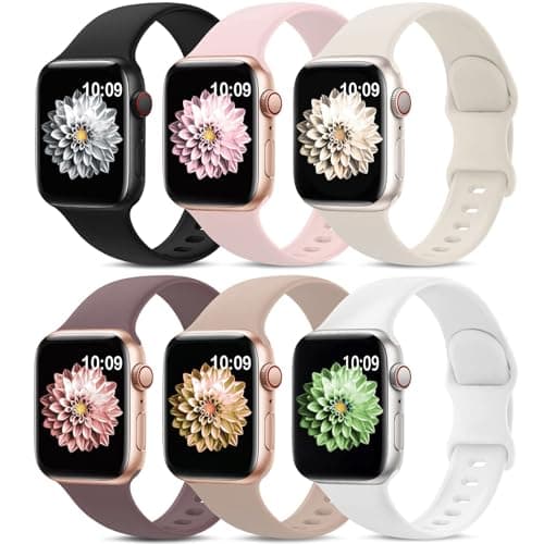 AMSKY 6pcs Silicone Strap Compatible with Apple Watch Band 40mm 44mm 42mm 46mm 41mm 45mm 38mm 49mm Women Men Sport Compatible with Apple Watch Series 11 10 9 8 7 6 5 4 SE 3 2 1 - Image 2