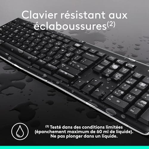Logitech MK270 Combo Clavier Souris sans Fil pour Windows, Connexion 2.4 GHz, Souris sans Fil Compacte, 8 Touches de Raccourci/Multimédia, Batterie Longue Durée 2 Ans, PC/Portable, AZERTY Français - Image 7