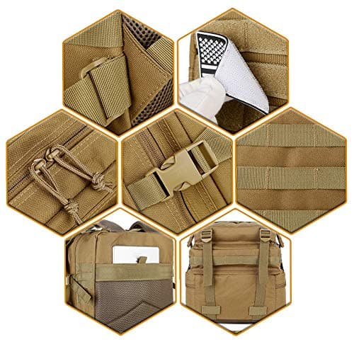 QT&QY 45L Military Tactical Backpack for Men Camping Hiking Trekking Molle Survival Backpack 3 Day Assault Pack - Image 7
