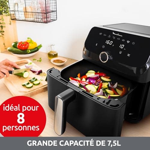 Moulinex Easy Fry Mega, compact air fryer, Mono drawer 7.5 L, Up to 8 people, 8 programs, black EZ8558F0 - Image 5