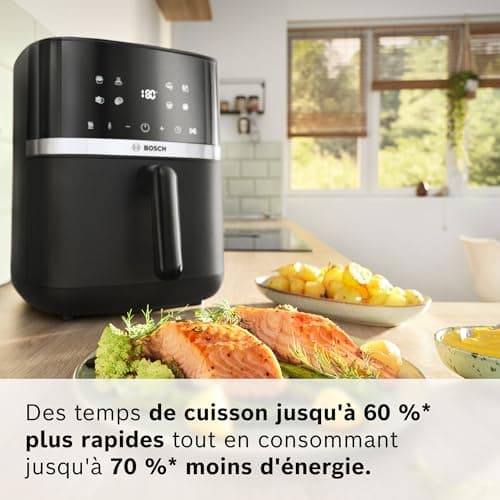 Bosch Air Fryer Series 4, MAF462B0, Oil Free Deep Fryer, 6.1 L, 7 Programs, Dual Heat, Defrost & Keep Warm Functions, Touch Screen, Cooks Up To 65% Faster, Black - Image 3