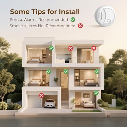 Connected Smoke Detector, Fire Alarm Smoke Detector 10 Years with Replaceable 9V Battery, Low Battery Alarm, Certified According to EN14604, 6 PCS - Image 8