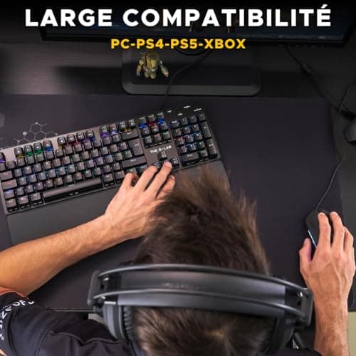 The G-Lab Keyz Carbon Ex Mechanical Azerty Switch Keyboard Blue – RGB LED Backlit Gaming Keyboard, Total Anti-Ghosting, 12 Multimedia Keys – PC/PS5/Xbox – New (Keyz Carbon Ex) - Image 9