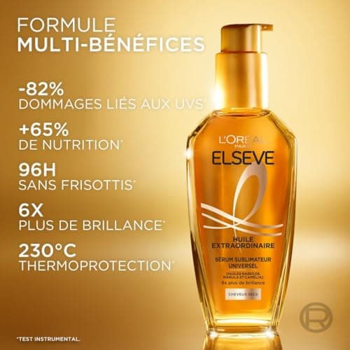 L'Oréal Paris - Elseve Extraordinary Oil - Multi-purpose Nourishing Universal Sublimating Treatment - No Rinse - Enriched with Rare Marula & Camellia Oils - All Dry Hair Types - 100 ml - Image 5
