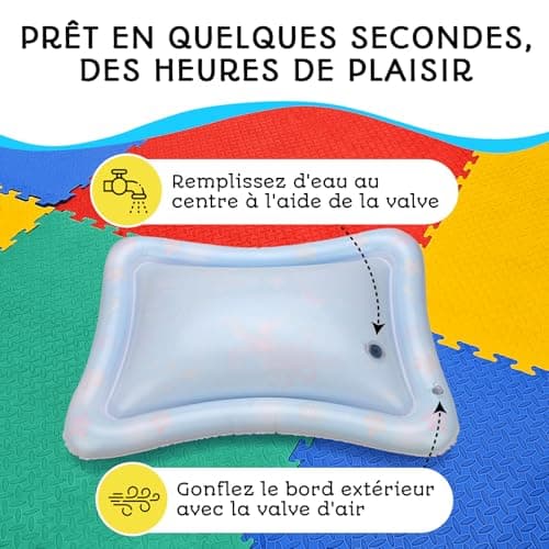 Baby Water Mat - BPA Free Inflatable Sensory Play Mat | Baby Activity & Motor Skills - Non Toxic Water Play Mat Avec Maman - Image 6