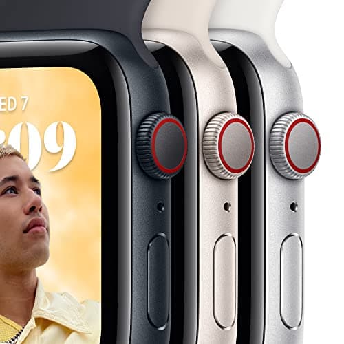 Apple Watch SE (2. Generation) (GPS, 44 mm) Smartwatch - Aluminiumgehäuse Mitternacht, Sportarmband Mitternacht - Regular (Refurbished) - Image 4