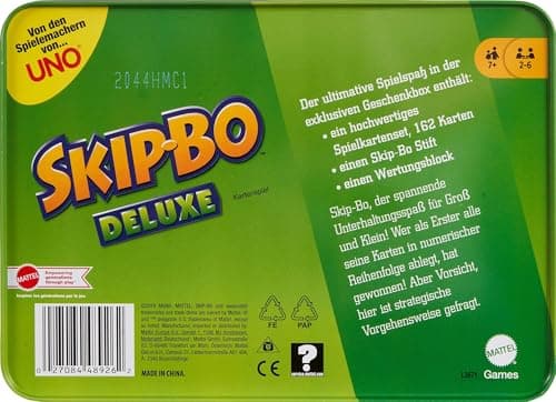 Mattel Games, Skip-Bo Deluxe with Special Metal Box - Card Game for the Whole Family, by the Creators of UNO, From 7 Years, L3671 - Image 6