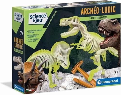 Clementoni | T-Rex & Triceratops Paleontology Set for Children 7+ | Science & Play: Archéo Ludic | Glowing Skeletons to Assemble | Augmented Reality App Included | Idea - Image 4