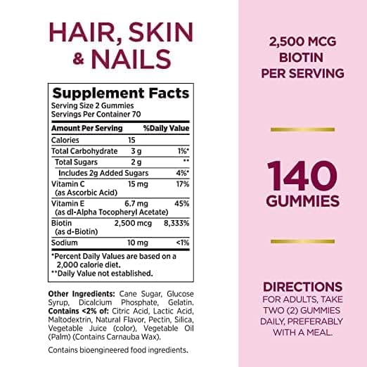 Nature's Bounty Optimal Solutions Advanced Hair, Skin, Nails 140 Gumy - Image 5